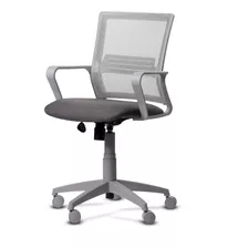 Silla Oficina Gris Link Grey Ergonomica Lumbar Pc Escritorio Rolic Giratoria Con Ruedas Soporte Lumbar Regulable Tapizada Con Ruedas