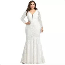 Vestido De Renda , Festa, Casamento,manga Longa, Plus Size