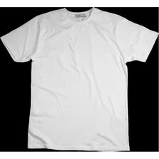 Camiseta Masculina Branca Camisa 100% Poliéster Anti Pilling