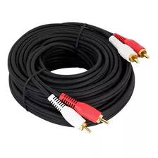 Cabo 2xrca Macho P/ 2xrca Macho Dourado Emborrachado 10m