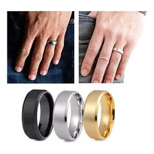 Anillo De Titanio Acero Inoxidable Minimalista Hombre 3pcs