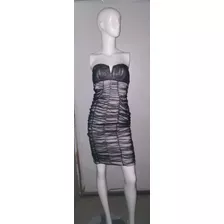 Vestido Rusched Mesh Marca Bebe Talla S