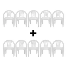 Combo 10 Cadeiras Com Apoio Para Braços Iguape Branca