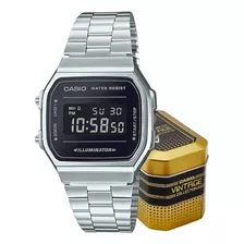 Reloj Casio A168wem-1 Plateado Espejo Morado Oscuro Full