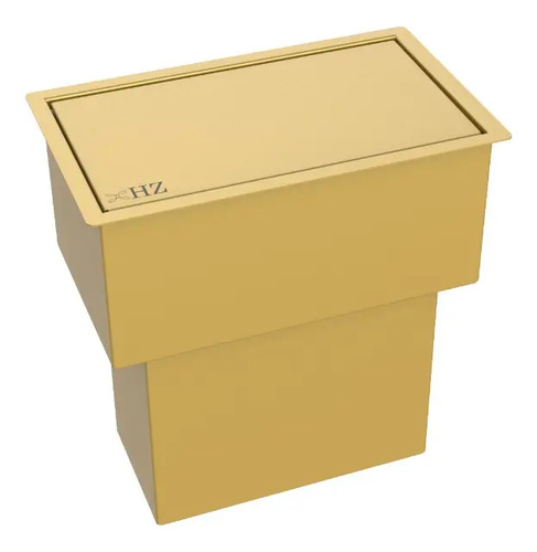 Lixeira Retangular Embutir Dourada 4 L Para Bancada - Click Dourado