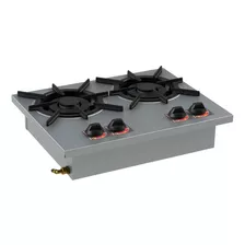 Fogão Cooktop Industrial Gás Itajobi Fogões Alvenaria 2 Bocas Prateado