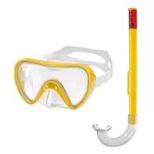 Mascara Y Snorkel Para Niños Set Color Amarillo 