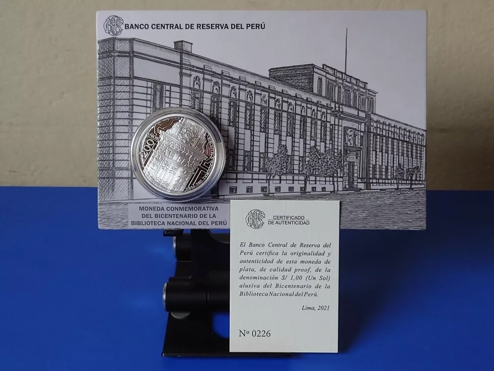 Moneda Conmemorativa Del Bicentenario De La Biblioteca Bnp