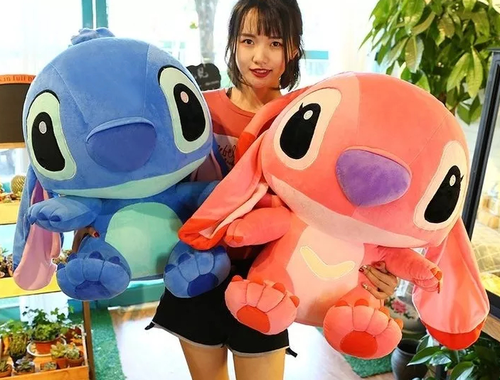 Peluche Stitch Gigante Azul O Rosa Angela   60 Cm