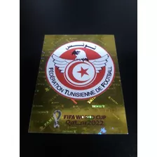 Mundial Qatar 2022. Figurita N° Tun 1. Escudo De Tunez. L57