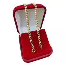 Pulseira Ouro 18k Masculina Grumet Oca Grossa 4mm 2,9 Gramas Comprimento 21 Cm