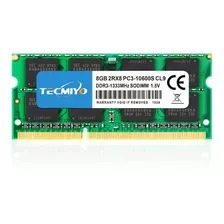 Memoria Ram Tecmiyo 8 Gb Ddr3-1333 Sodimm Pc3-10600s Laptop