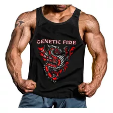 Musculosa Tela Premium Gimnasio Entrenamiento Fire Genetic