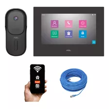 Video Porteiro Ip Wifi Com Tela De 7 Com Acesso App + Cabo