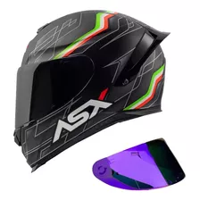 Capacete Fechado Moto Asx Eagle Racing Italy + Viseira Extra