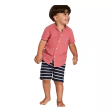 Camisa Infantil Menino Kids Linho Vermelho