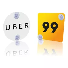 2 Plaquinhas Uber 99 Com Brinde Para Motorista De App