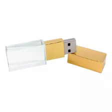 Pen Drive Vidro Dourado De 16gb Kit 10 Unidades