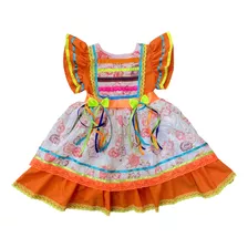 Vestido Infantil Festa Junina São João Caipira Pássaros 