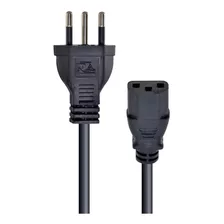 Cabo De Alimentação 3 Pinos Para Computador Cor Preto 110v/220v (bivolt)