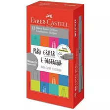 Caneta Marca Texto Grifpen Cinza Faber-castell Cx.c/12