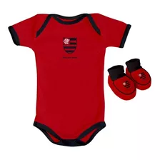 Body E Pantufa Para Bebê Do Flamengo Oficial