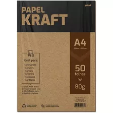 Papel Kraft 80g A4 210x297mm Spiral 50 Folhas