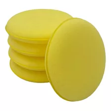 Kit 5 Espuma Esponja Espuma Aplicadora Cera Couro Silicone Cor Amarela