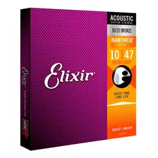 Paquete De Cuerdas Guitarra Acústica 10/47 Elixir 11002