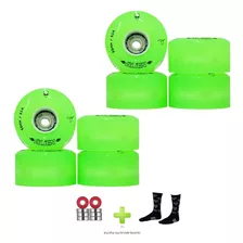 8 Rodas Quad Traxart Led Alien 58mm 85a Varias Cores +brinde Cor Verde