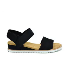 Sandalia Confort Casual Skechers Bobs Desert Kiss Black