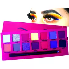 Hermosa Paleta 14 Sombras Ojos Mixtas Make Up Con Brocha