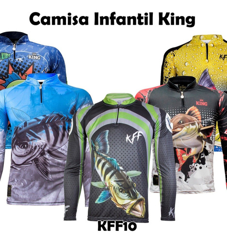 Camisa De Pesca Infantil King C Proteção Solar Escolha Model