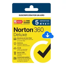 Antivirus Norton 360 Deluxe 50gb 5 Dispositivos 1 Año