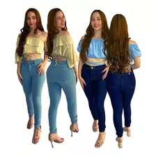Kit 2 Calça Jeans Slim Feminina Com Elastano Skinny