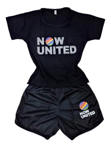 Conjunto Feminino Infantil Juvenil New United Short E Blusa.