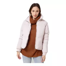 Campera Puffer Mujer Opaca Cuello Alto Abrigada Importada