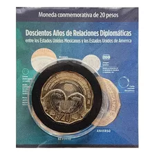 Blister 20 Pesos Bicentenario Relaciones Diplomáticas Mx-usa