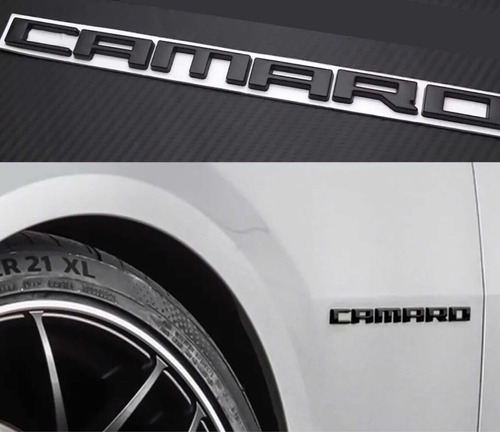 2 Emblemas Letras Chevrolet Camaro Negro 2015 2013 2011 2010 Foto 2