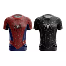 Camisetas Traje 3d Homem Aranha Kit C/ 2 Camisas