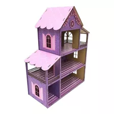 Casa De Boneca Adesivada Com 36 Mini Moveis Casinha Decorada