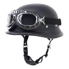 Casco Medio + Gafas De Estilo Alemão Ponto Para Motocicleta