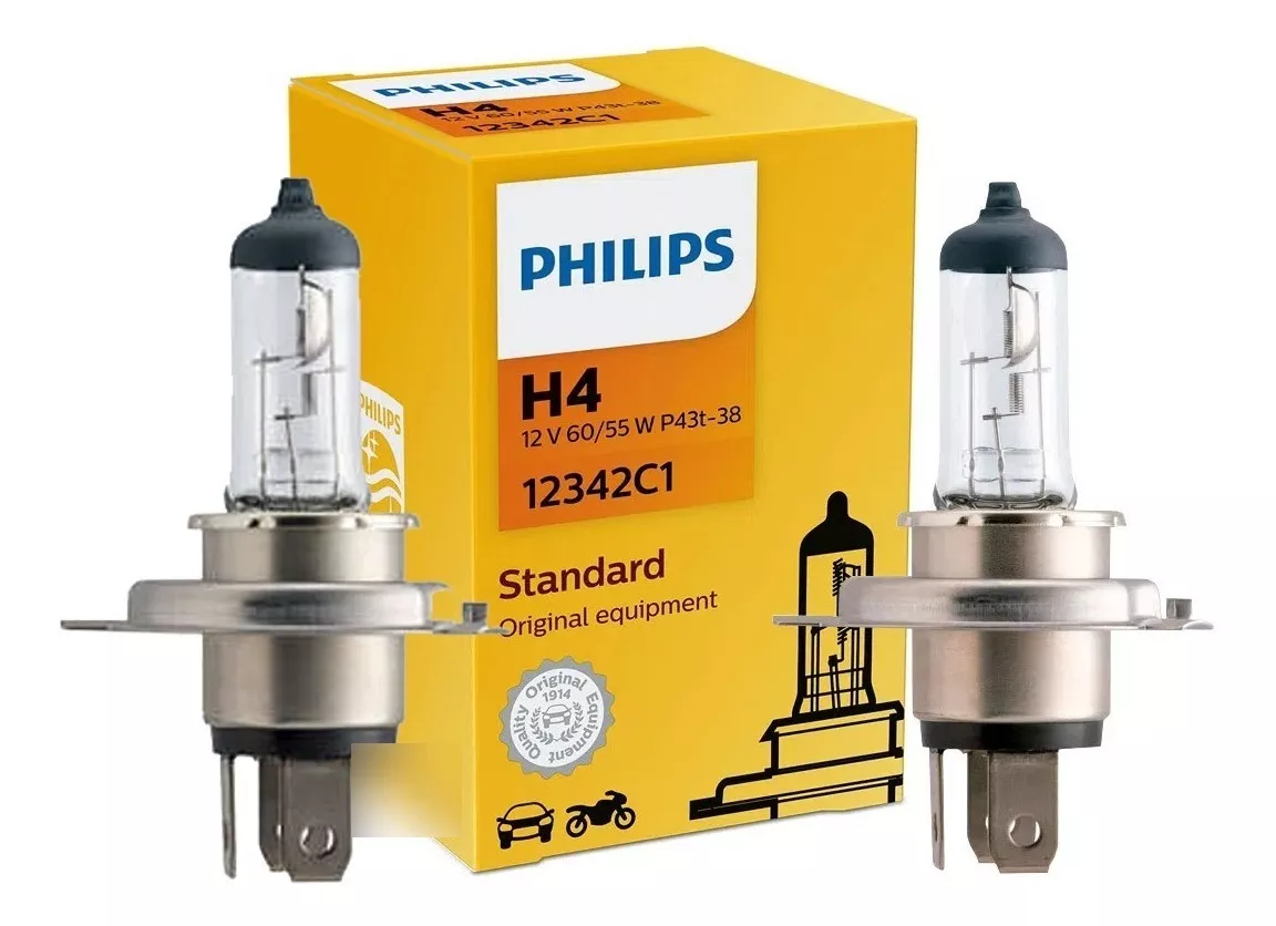 Par Lampada Philips Halogena H4 12v 60w/55w Standard 12342c1
