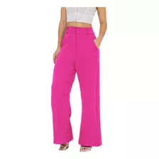 Calça Pantalona Preta Branca Marrom Pink Verde Alfaiataria