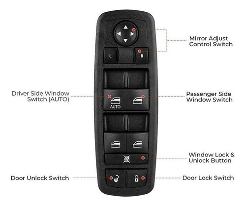 Control Maestro Vidrios Para Dodge Nitro 2008-2012 Foto 5