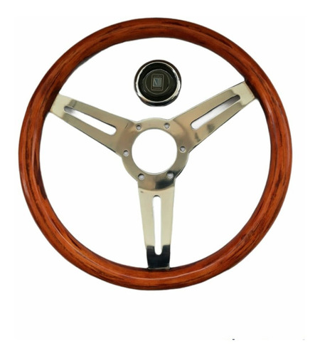 Volante De Madera Clsico Tipo Nardi Cromo Excelente Calidad Foto 4