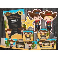 Kit Candy Bar Vaquero Kit De Fiesta Editable