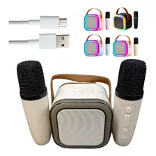 Bluetooth Caixinha De Som Karaokê C/ 2 Microfones Infantil 