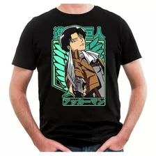 Remera Attack On Titan Levi Ackerman 007 (negra:) Ideas Mvd