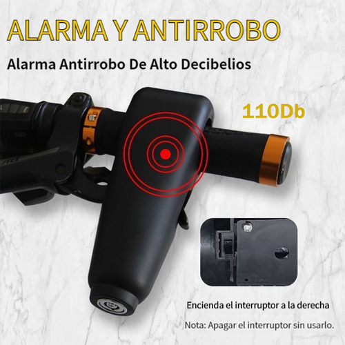 Candado Alta Seguridad Alarma 110db De Motos Impermeable Foto 4